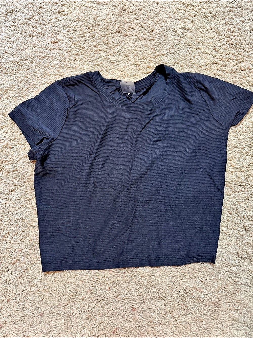 Calia Short Sleeve Top in Black Size Medium
